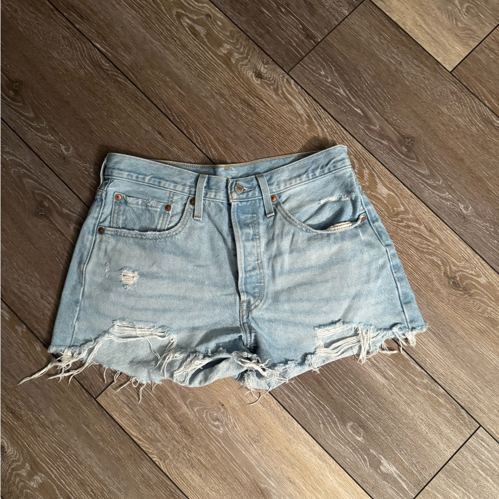 Levi's Blue Jean Shorts Distressed Cut-Off